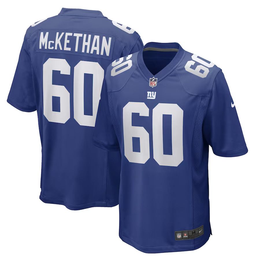 Men New York Giants #60 Marcus McKethan Nike Royal Game Player NFL Jersey